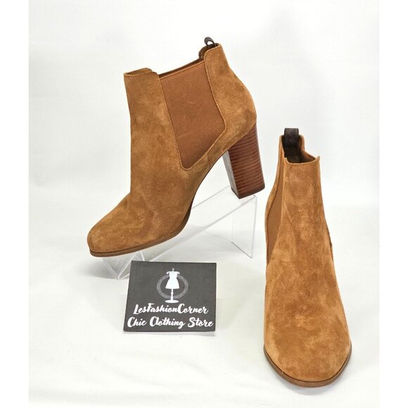Michael Kors Women's Caramel Leather Lottie Chelsea Bootie Size 11 1835 - Picture 1 of 16